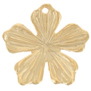 Dije de flor 20 mm - Dorado con oro fino x1
