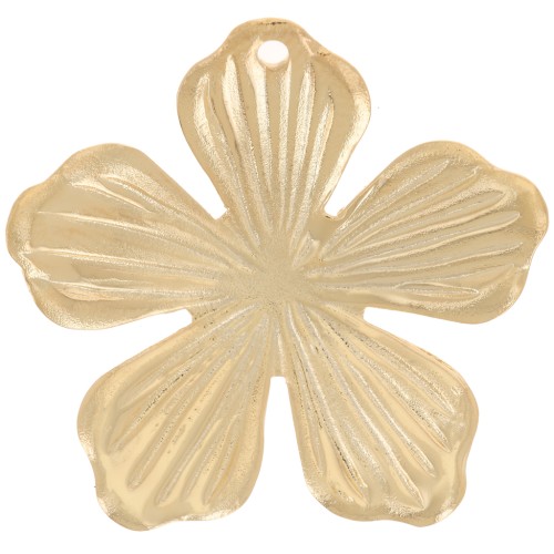 Colgante flor 26 mm - Dorado con oro fino x1