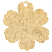 Dije de flor con textura 19x17,5 mm - Dorado con oro fino x1
