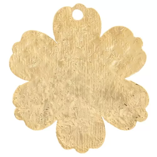 Dije de flor con textura 19x17,5 mm - Dorado con oro fino x1