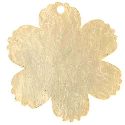 Colgante Flor Texturizada 23x21 mm - Dorado con oro fino x1