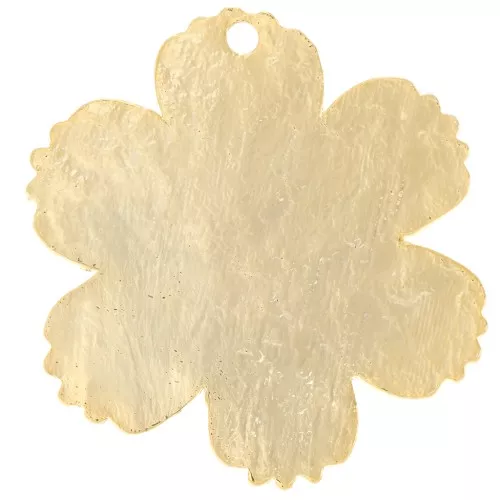 Colgante Flor Texturizada 23x21 mm - Dorado con oro fino x1