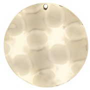 Colgante redondo ondulado 38 mm - Dorado con oro fino x1|raw }}
