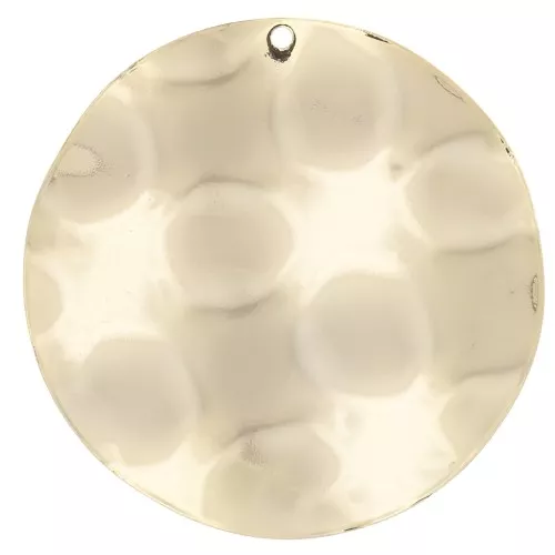 Colgante redondo ondulado 38 mm - Dorado con oro fino x1