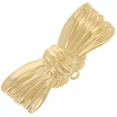 Broche de lazo de 13,5x28 mm con anilla cerrada - Dorado con oro fino x1