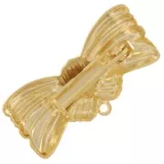 Broche de lazo de 13,5x28 mm con anilla cerrada - Dorado con oro fino x1