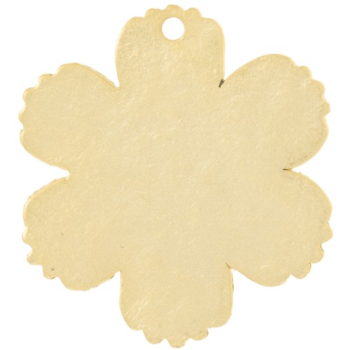 Colgante Flor Texturizada 23x21 mm - Dorado en oro satinado fino x1