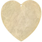 Colgante corazón martillado 41x40 mm - Dorado con oro fino x1