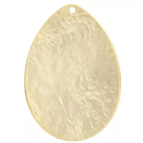 Colgante oval martillado 47x33 mm - Dorado con oro fino x1