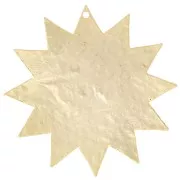 Colgante sol martillado 40 mm - Dorado con oro fino x1