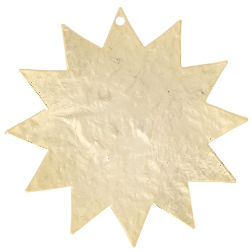 Colgante sol martillado 40 mm - Dorado con oro fino x1