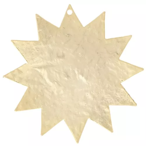 Colgante sol martillado 40 mm - Dorado con oro fino x1