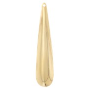 Colgante gota abombada 45,5x10 mm - Dorado con oro fino x1