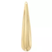 Colgante gota abombada 45,5x10 mm - Dorado con oro fino x1