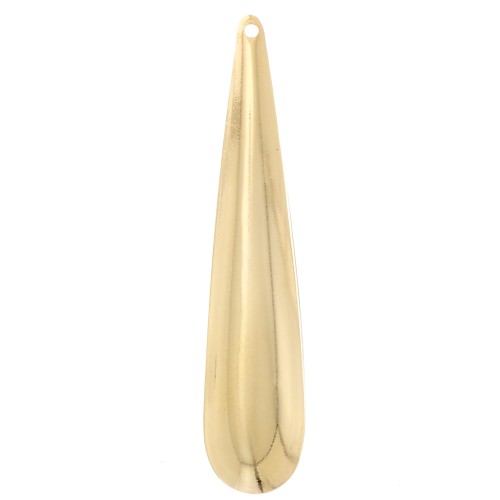 Colgante gota abombada 45,5x10 mm - Dorado con oro fino x1