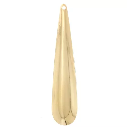 Colgante gota abombada 45,5x10 mm - Dorado con oro fino x1