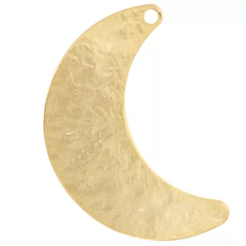 Colgante luna martillada 20x13 mm - Dorado con oro fino x1