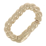 Cierre de mosquetón ovalado 12x7 mm efecto trenzado - Chapado de Oro 3 micras x1|raw }}