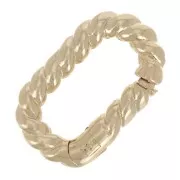 Cierre de mosquetón ovalado 12x7 mm efecto trenzado - Chapado de Oro 3 micras x1