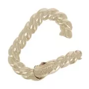 Cierre de mosquetón ovalado 12x7 mm efecto trenzado - Chapado de Oro 3 micras x1