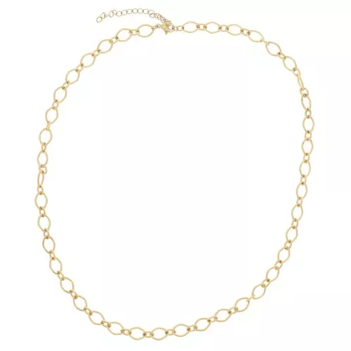 Collar de malla alternada de fantasía 6,3 mm - Acero inoxidable 304L doradox47cm
