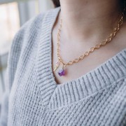 Collar de malla alternada de fantasía 6,3 mm - Acero inoxidable 304L x47cm