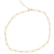 Collar de malla rectangular de 4,1 mm - Acero inoxidable 304L dorado x47cm|raw }}