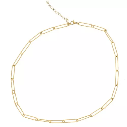 Collar de malla rectangular de 4,1 mm - Acero inoxidable 304L dorado x47cm