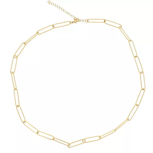 Collar de malla rectangular de 5 mm - Acero inoxidable 304L dorado x47cm