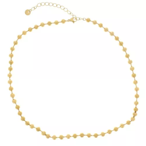 Collar de eslabones de bola de 5 mm - Acero inoxidable dorado 304L x48cm