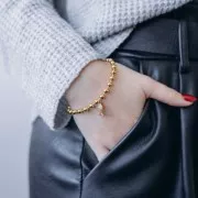 Pulsera 5mm Acero Inoxidable 304L doradoMalla Pulsera x22cm