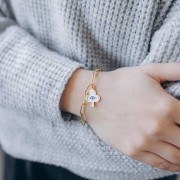 Pulsera rectangular de malla de 4,1 mm - Acero inoxidable 304L doradox20cm