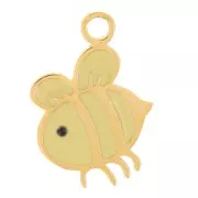 Colgante de abeja de resina epoxi 12x8,5 - Acero inoxidable 316L dorado x1