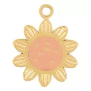 9 mm resina epoxi girasol encanto - 316L dorado acero inoxidable x1