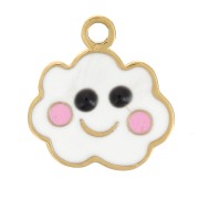 Colgante de nube de resina epoxi de 8 mm - Acero inoxidable 316L dorado x1