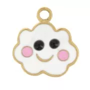 Colgante de nube de resina epoxi de 8 mm - Acero inoxidable 316L dorado x1