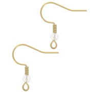 Pendientes con perlas de vidrio facetado de 20 mm - Acero inoxidable dorado 304L - Cristal x2