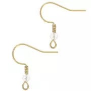 Pendientes con perlas de vidrio facetado de 20 mm - Acero inoxidable dorado 304L - Cristal x2