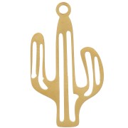 Colgante cactus origami 22x13 mm - Acero inoxidable 316L dorado x1