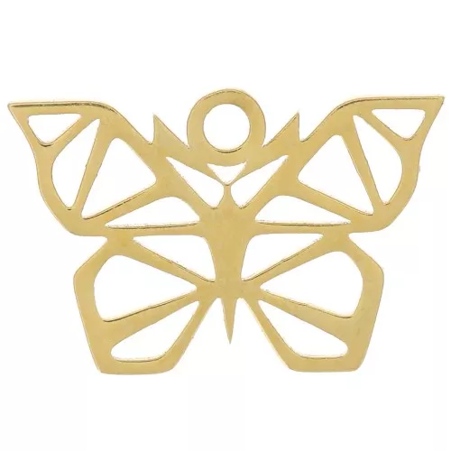 Dije mariposa origami 10.5x16 mm - Acero inoxidable 304 Dorado x1