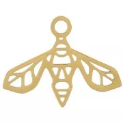 Colgante abeja origami 12x16 mm - Acero inoxidable 316L dorado x1