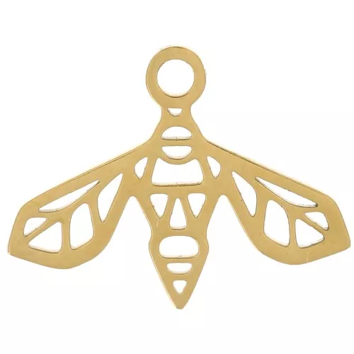 Colgante abeja origami 12x16 mm - Acero inoxidable 316L dorado x1