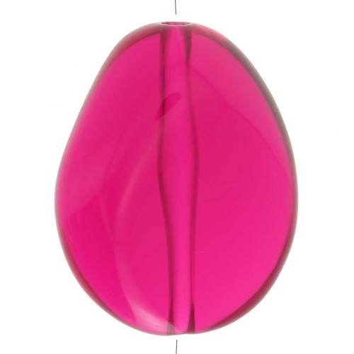 Cuenta plana irregular 25x20 mm en resina transparente - Fuschia x1