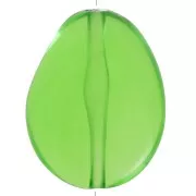 Cuenta irregular plana 25x20 mm en resina transparente - Verde x1