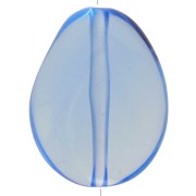 Cuenta plana irregular 25x20 mm en resina transparente - Azul x1