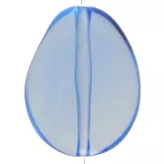 Cuenta plana irregular 25x20 mm en resina transparente - Azul x1