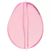 Cuenta plana irregular 25x20 mm en resina transparente - Rosa x1