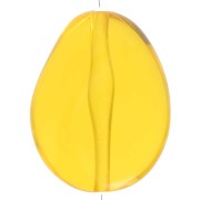Cuenta plana irregular 25x20 mm en resina transparente - Amarillo x1