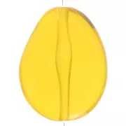 Cuenta plana irregular 25x20 mm en resina transparente - Amarillo x1