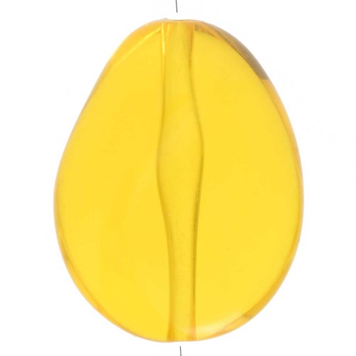 Cuenta plana irregular 25x20 mm en resina transparente - Amarillo x1